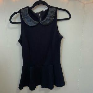 M Black Peplum Blouse